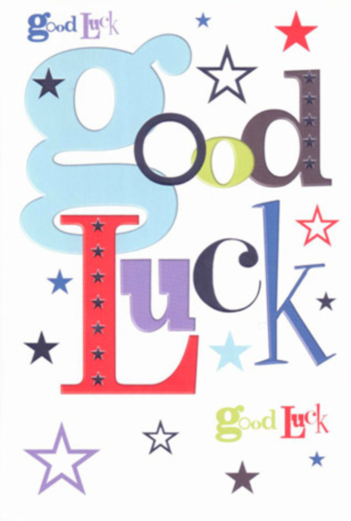 This luck-themed card unfurls like an exuberant cheer heard across Reading's bustling streets. Bold, hand-rendered lettering shouts 'Good Luck' in a chorus of lively colours: pastel blues reminiscent of the Kennet's gentle flow, vibrant reds echoing the town's market energy, mossy greens, and rich, jubilant violets. Each character stands unique, yet together they form a joyful tapestry. Sprays of twinkling stars-some brilliant, some softly fading-dot the smooth white card, casting a sense of magic that feels right at home in the creative corners of Reading's arts venues. There's an inviting tactility; the quality cardstock is weighty and smooth, as reassuring as the embrace of local well-wishers. Lighting here is even, enhancing each colored detail for a mood that balances modern sophistication with genuine warmth. It's easy to imagine pressing this card into a friend's hand before a new chapter-perhaps a move to a new flat in Tilehurst or an ambitious project downtown. The card radiates hope, connection, and the faith we find in community, much like a vibrant mixed bouquet prepared with care by local florists on Friar Street. It's more than a message-it's a tangible gesture of belief, a piece of Reading to carry into the unknown.